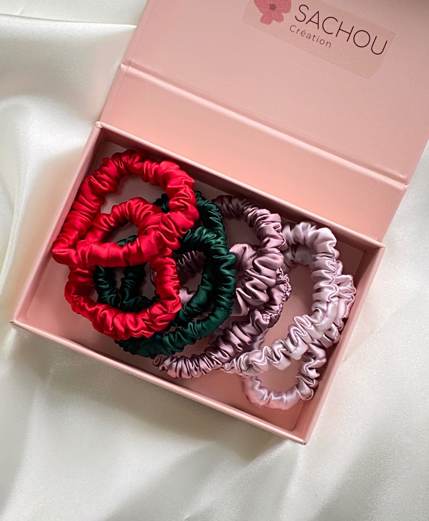 Coffret noël chouchou 100% soie de mûrier