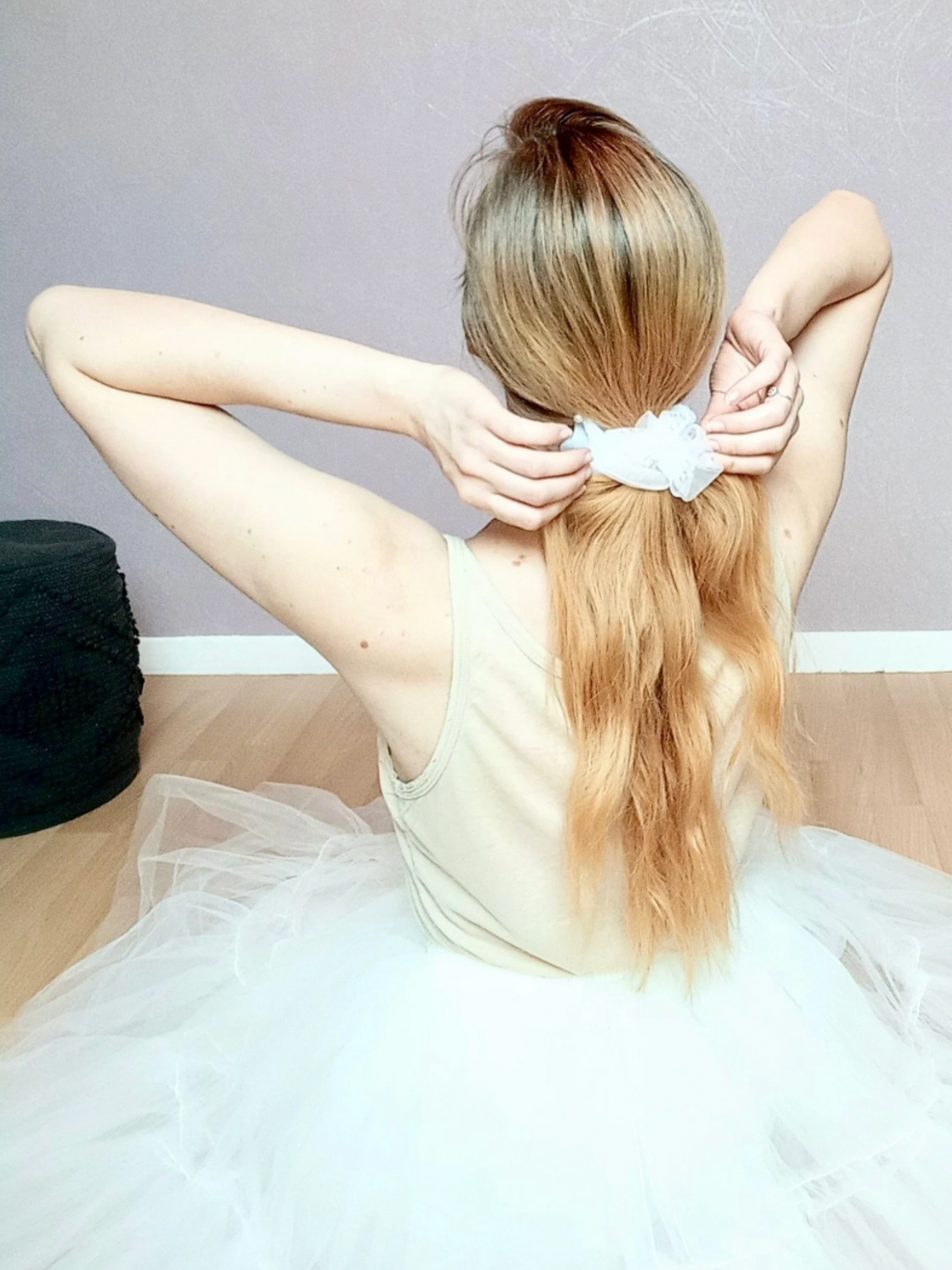 Chouchou en voile avec perles incrustées