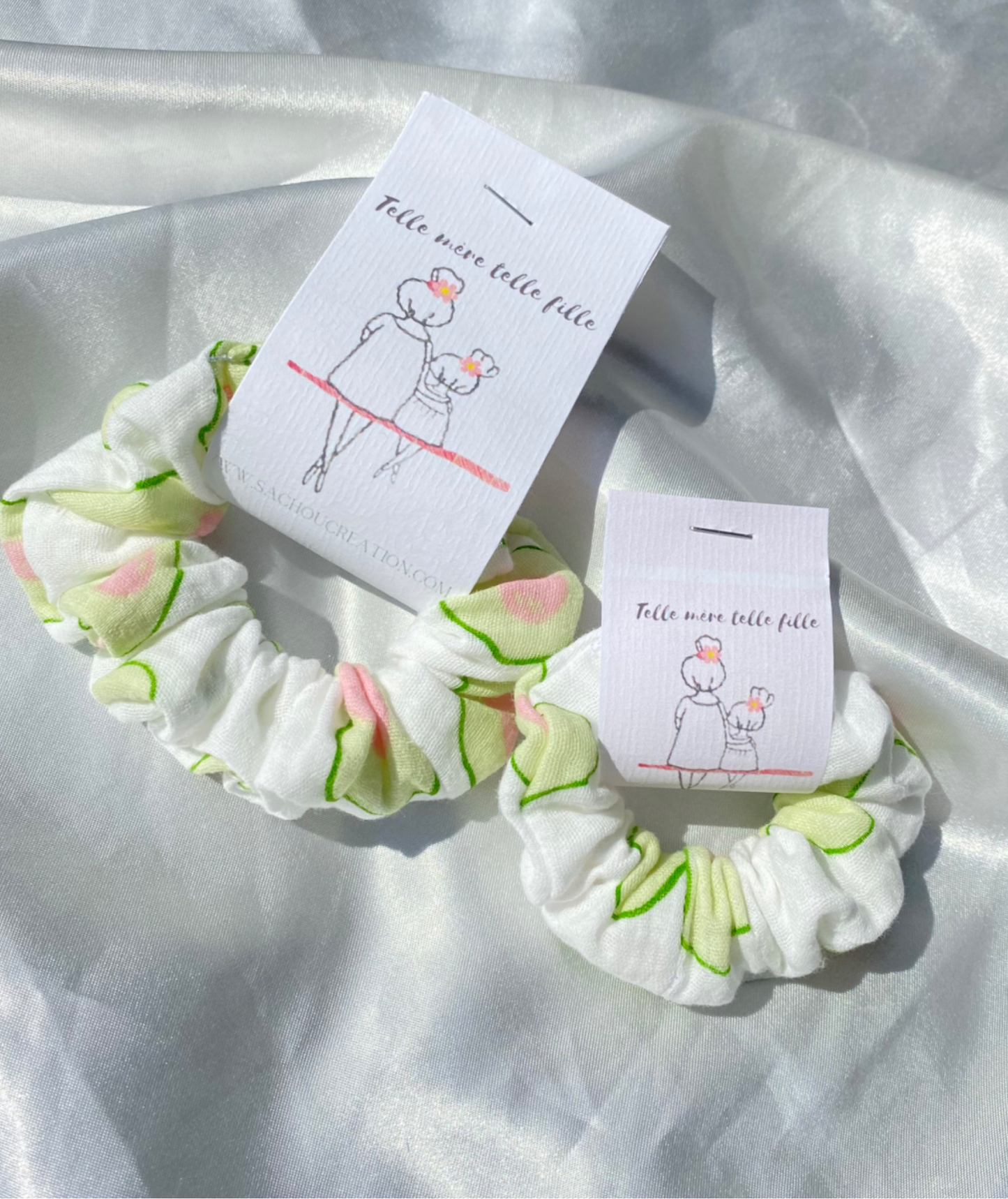 Chouchou mère et fille / chouchou en gaze de coton mère et fille