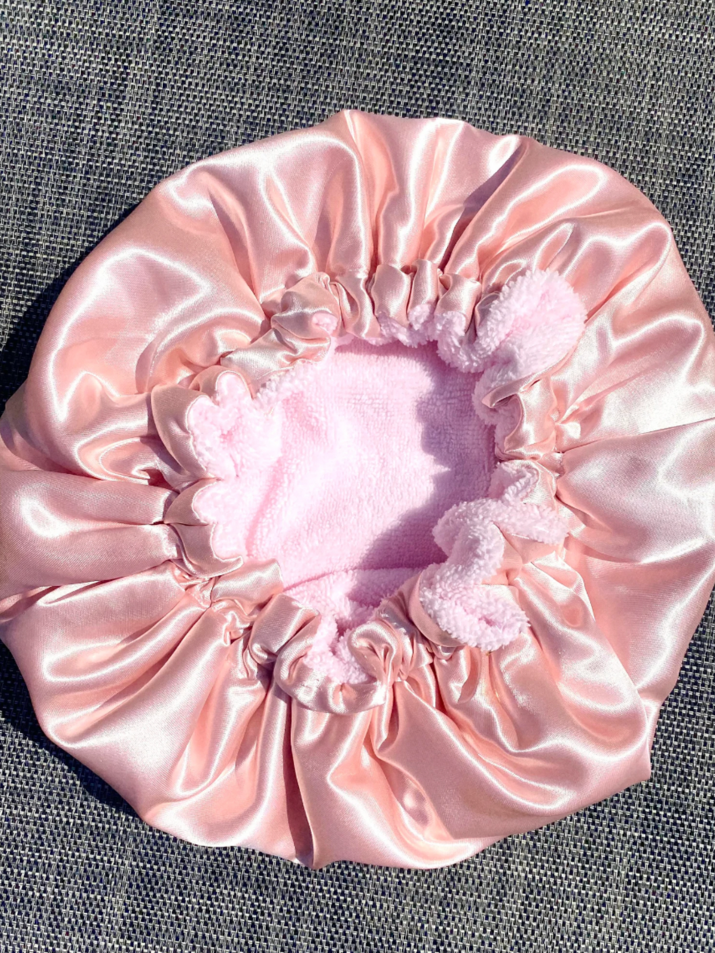 Bonnet de soin capillaire en satin et fibre de bambou