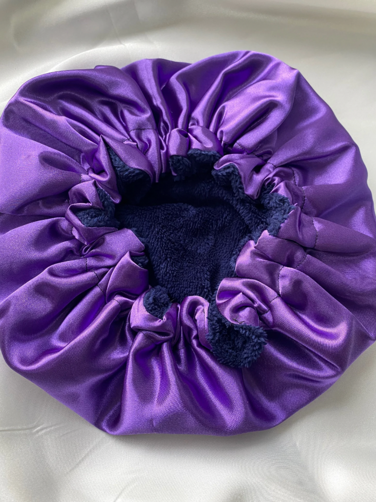 Bonnet de soin capillaire en satin et fibre de bambou