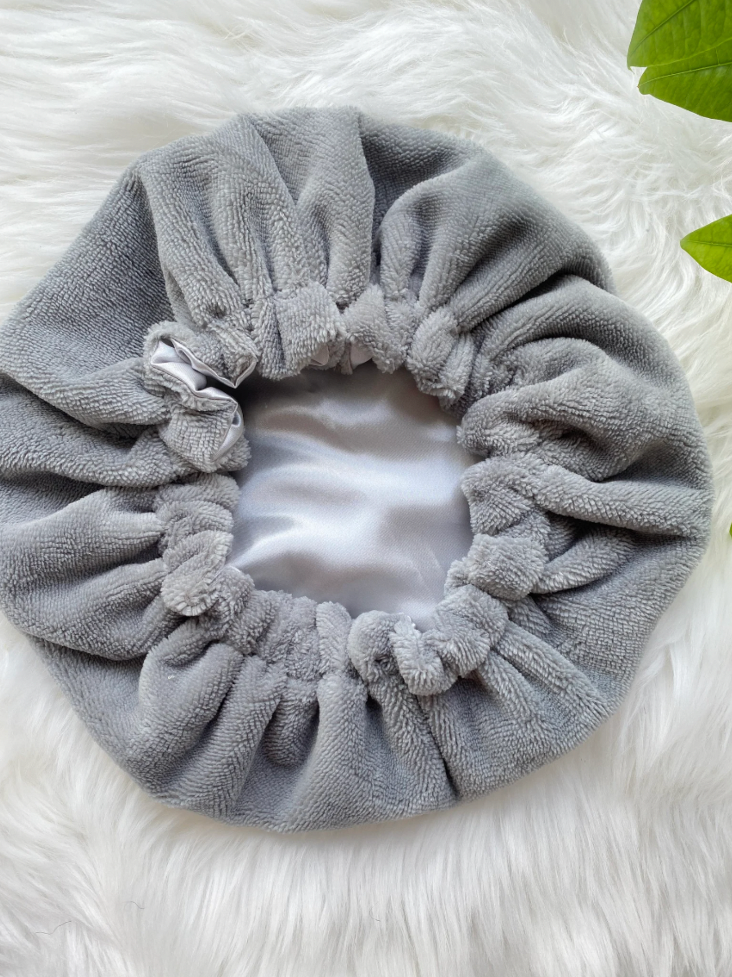 Bonnet de soin capillaire en satin et fibre de bambou