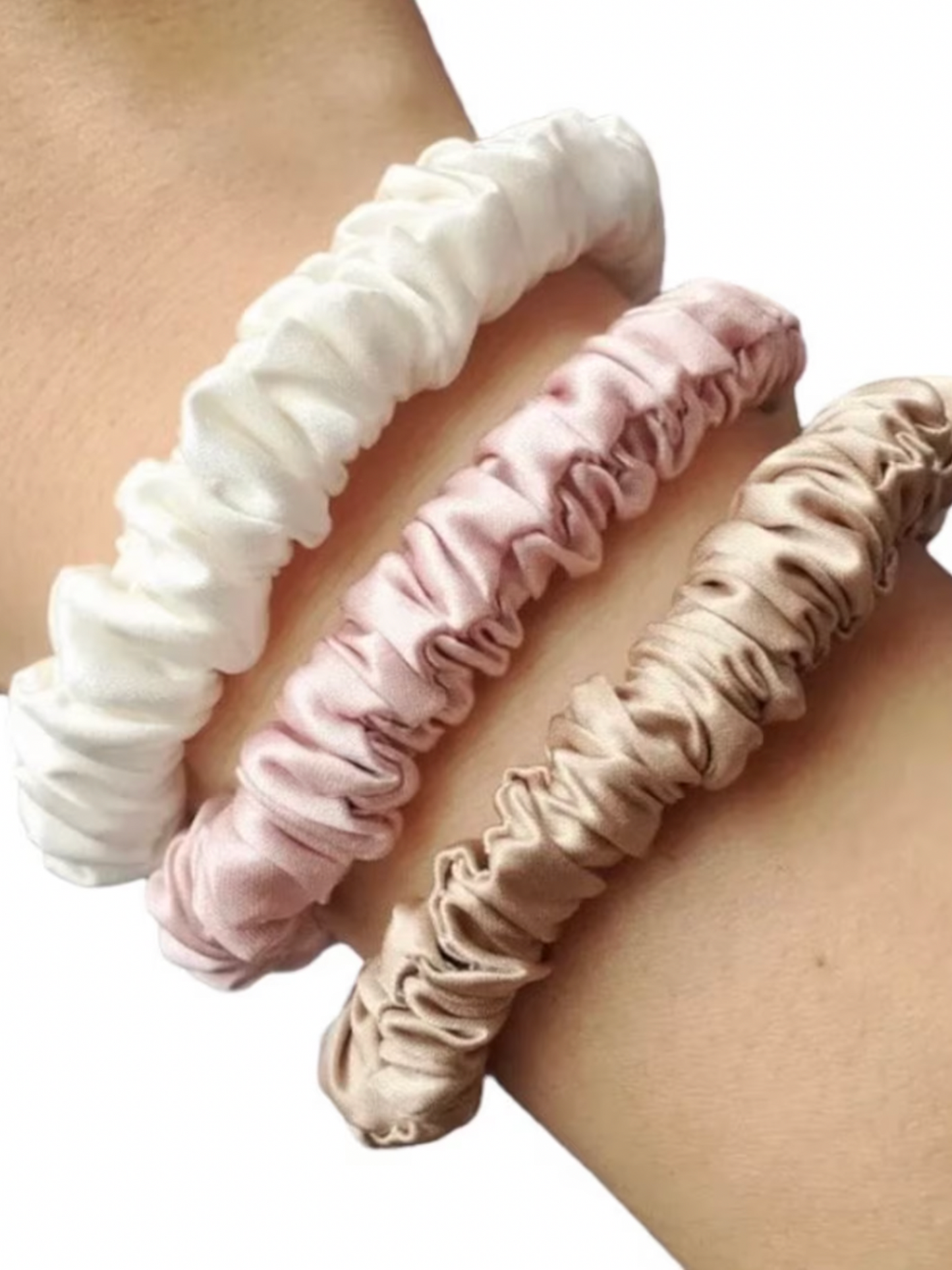Chouchou skinny en soie naturelle