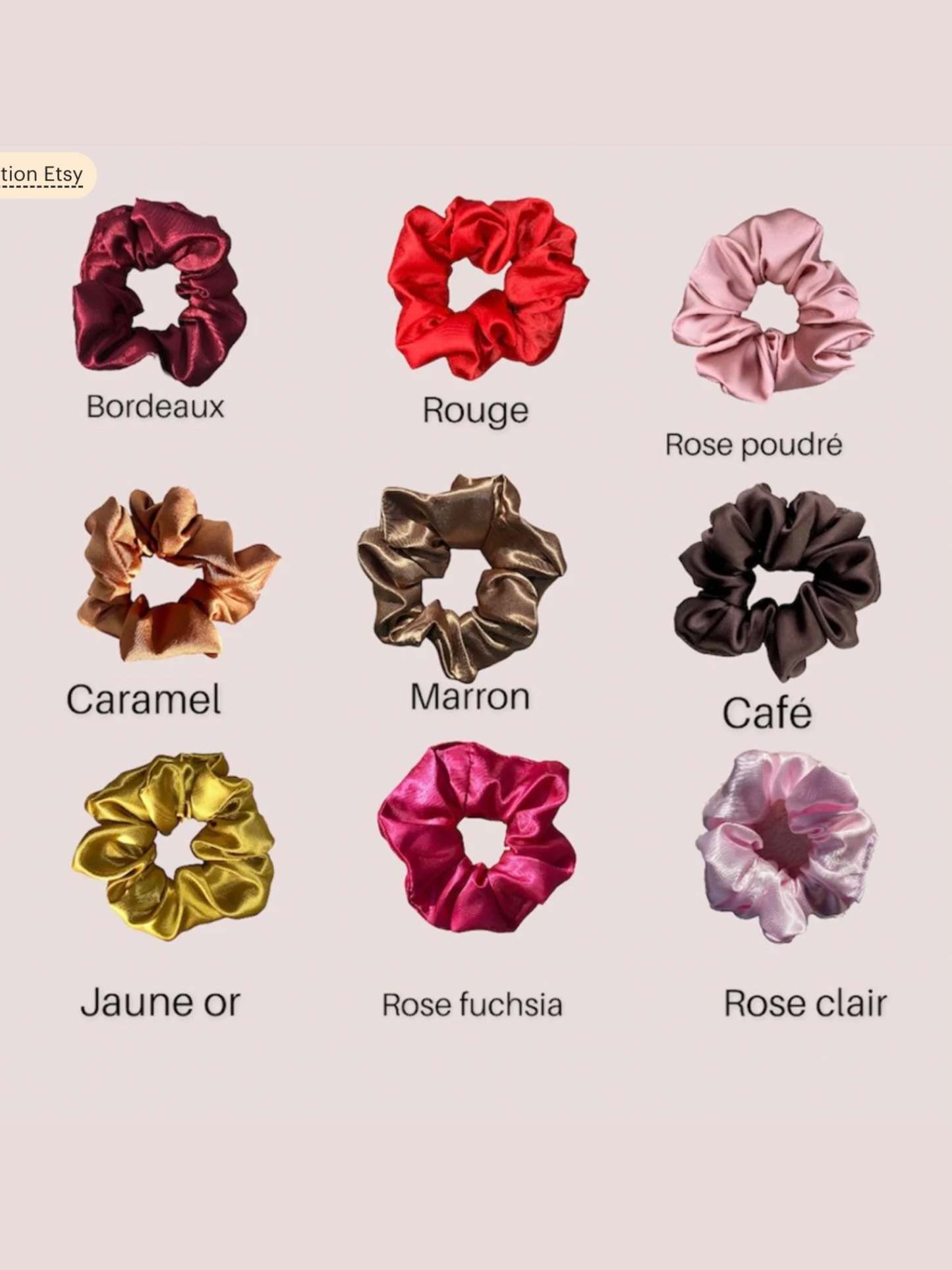 Chouchou en satin haut de gamme