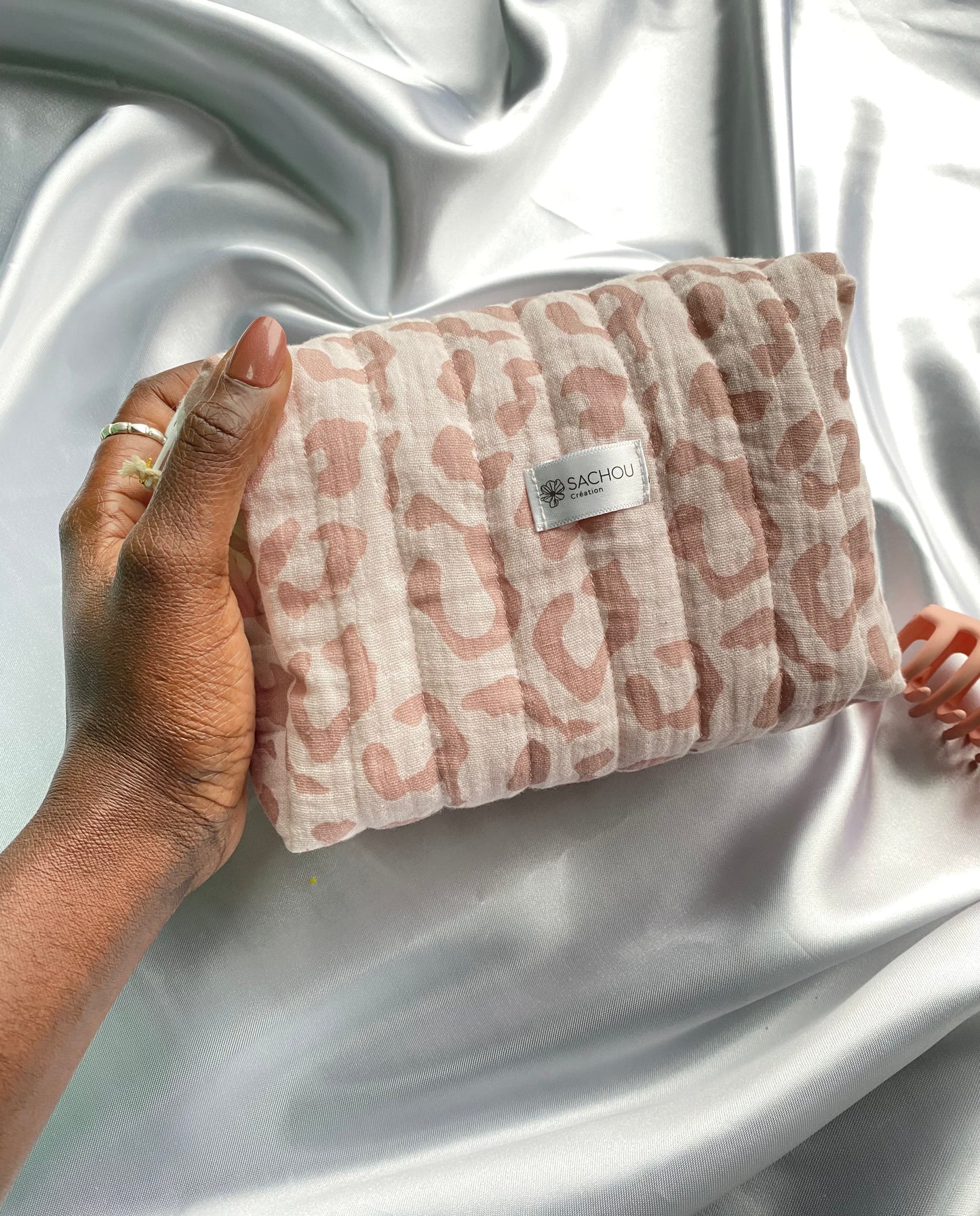 Trousse de toilette en gaze de coton / Trousse de maquillage en gaze de coton