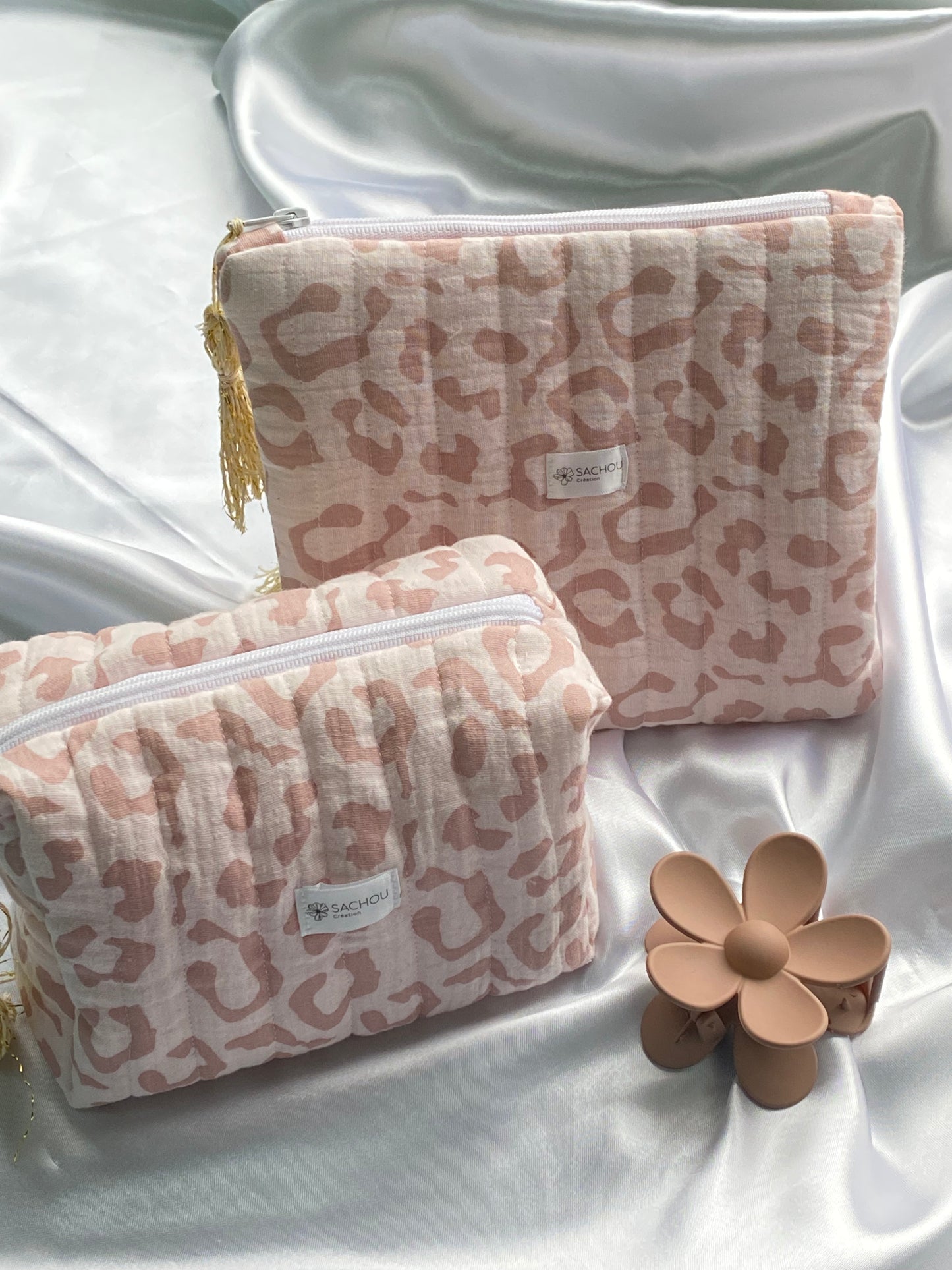 Trousse de toilette en gaze de coton / Trousse de maquillage en gaze de coton