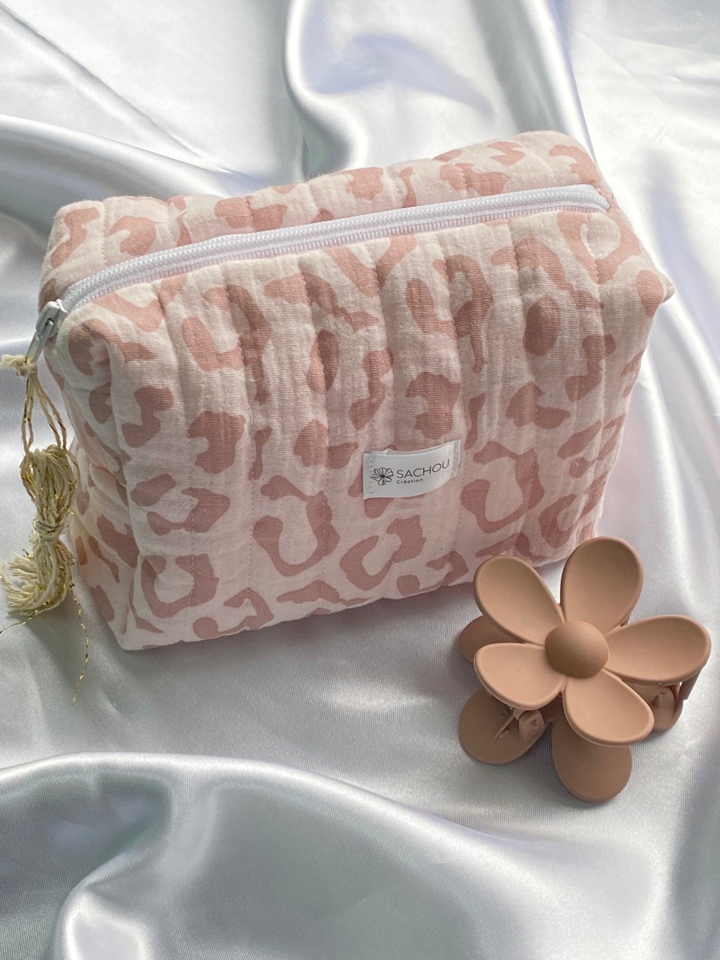Trousse de toilette en gaze de coton / Trousse de maquillage en gaze de coton