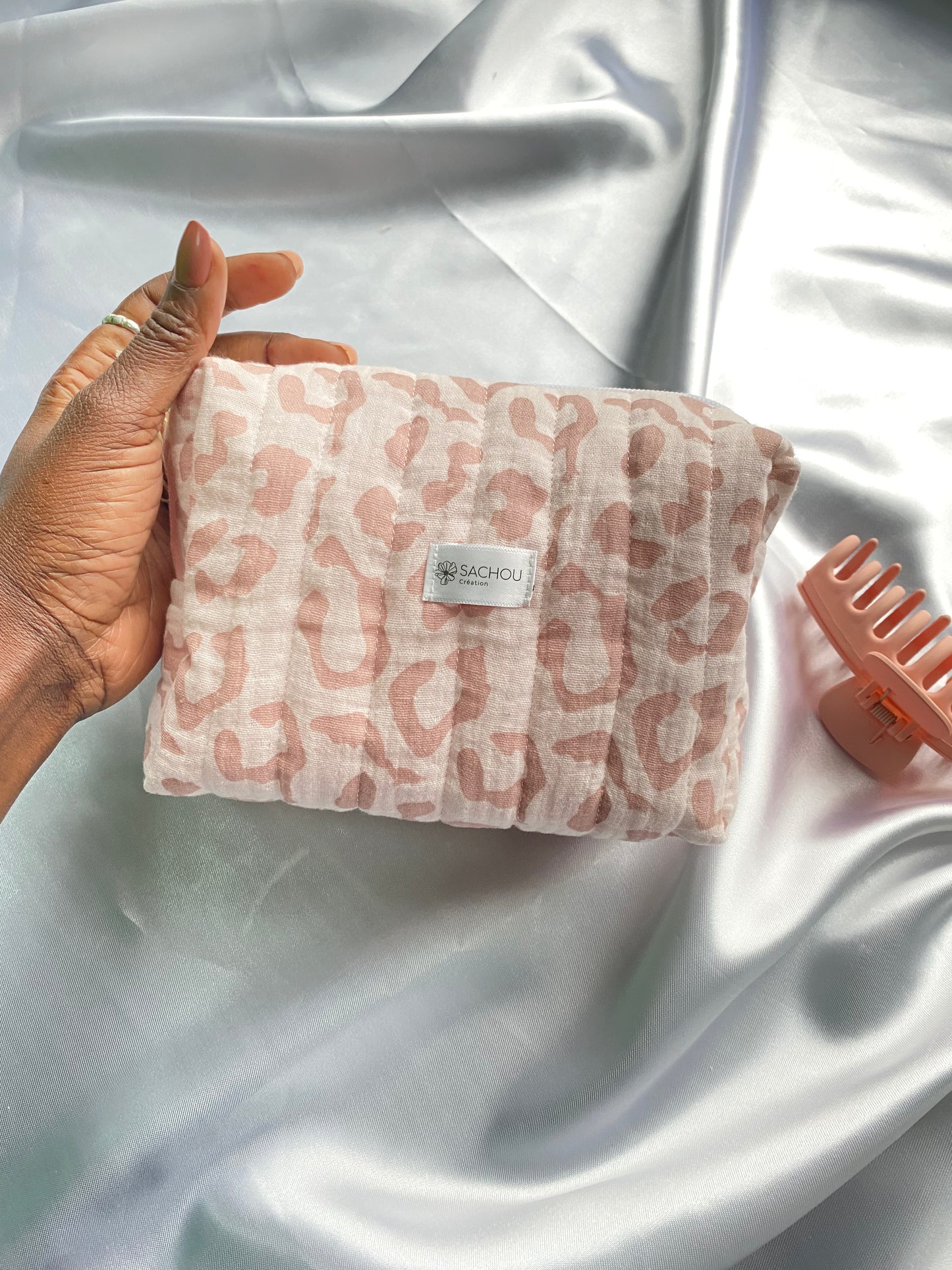 Trousse de toilette en gaze de coton / Trousse de maquillage en gaze de coton