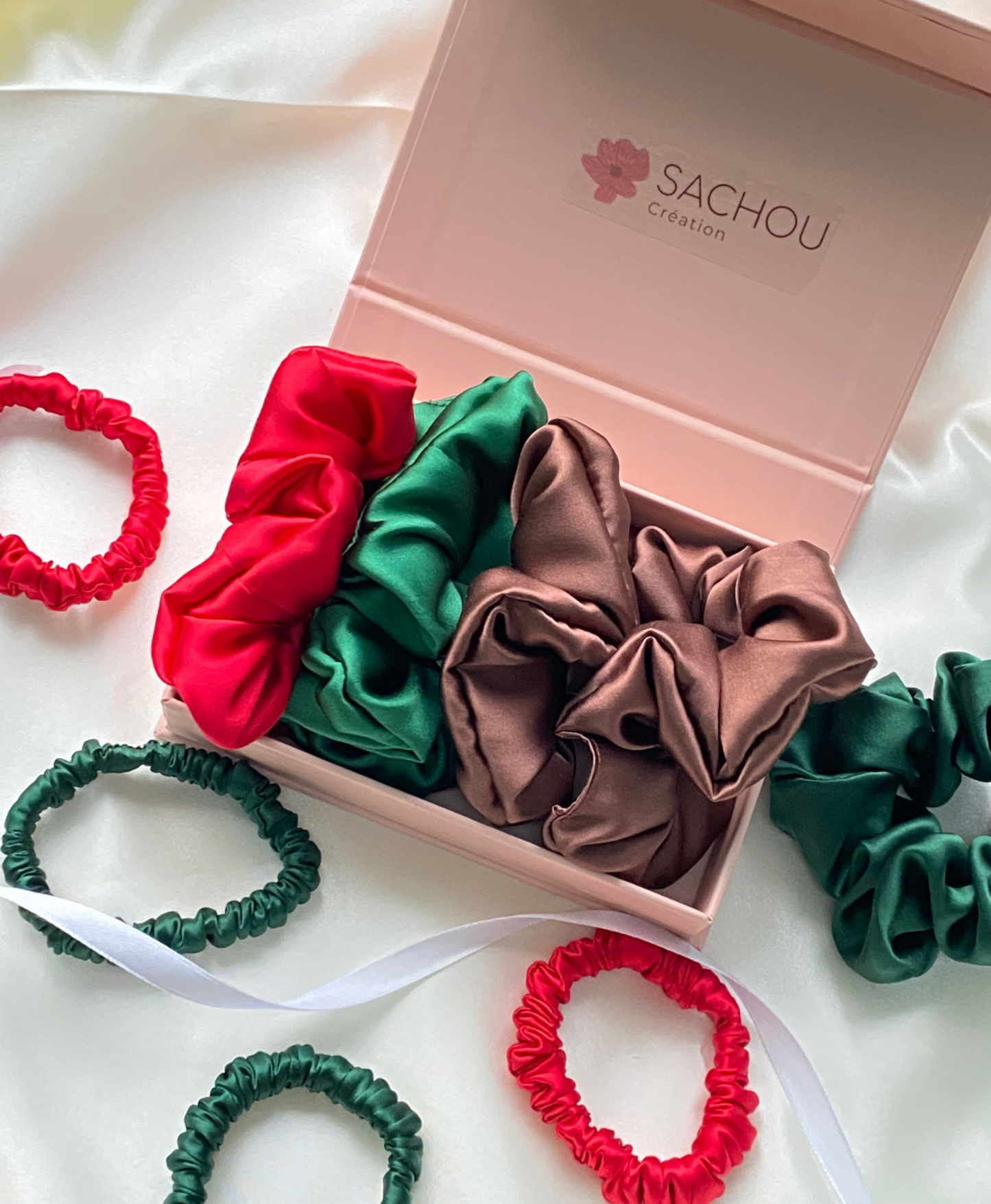 Coffret noël chouchou 100% soie de mûrier