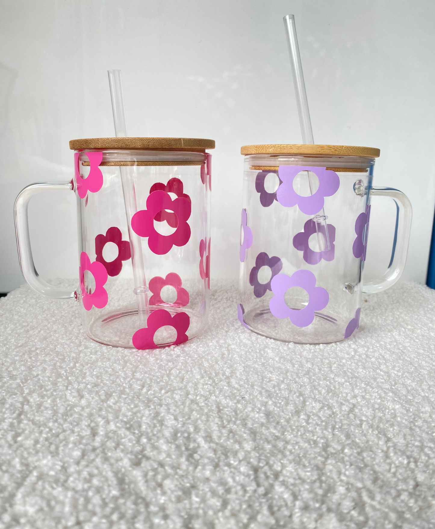 Mug en verre métro flower
