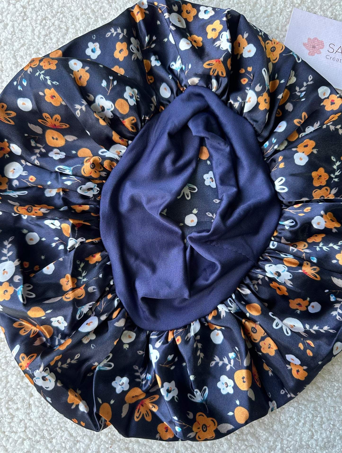 Bonnet avec bandeau en satin/ bonnet en satin imprimé