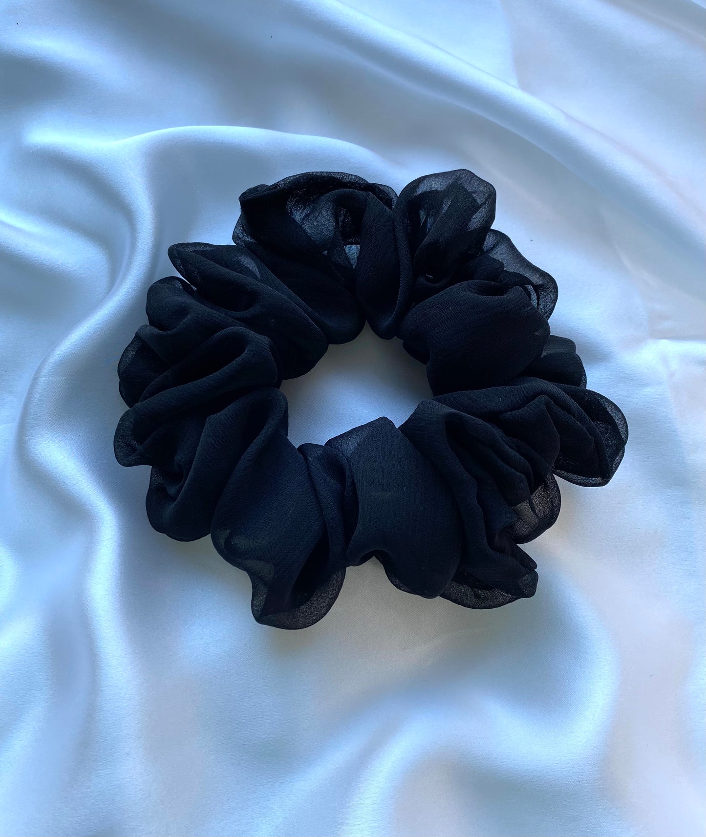 Chouchou XL en mousseline de soie naturelle