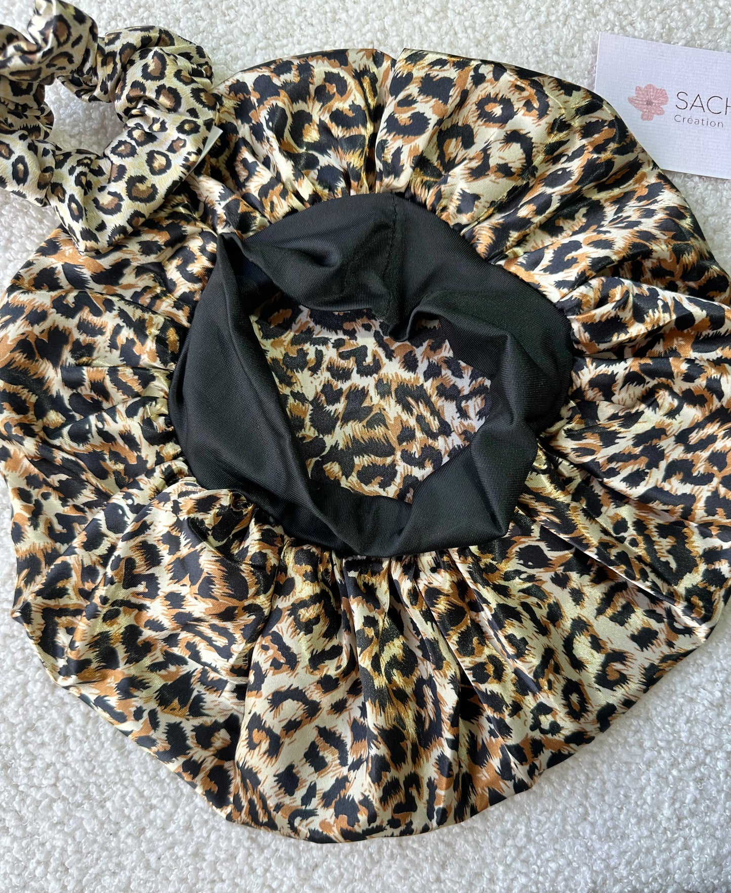 Bonnet avec bandeau en satin/ bonnet en satin imprimé