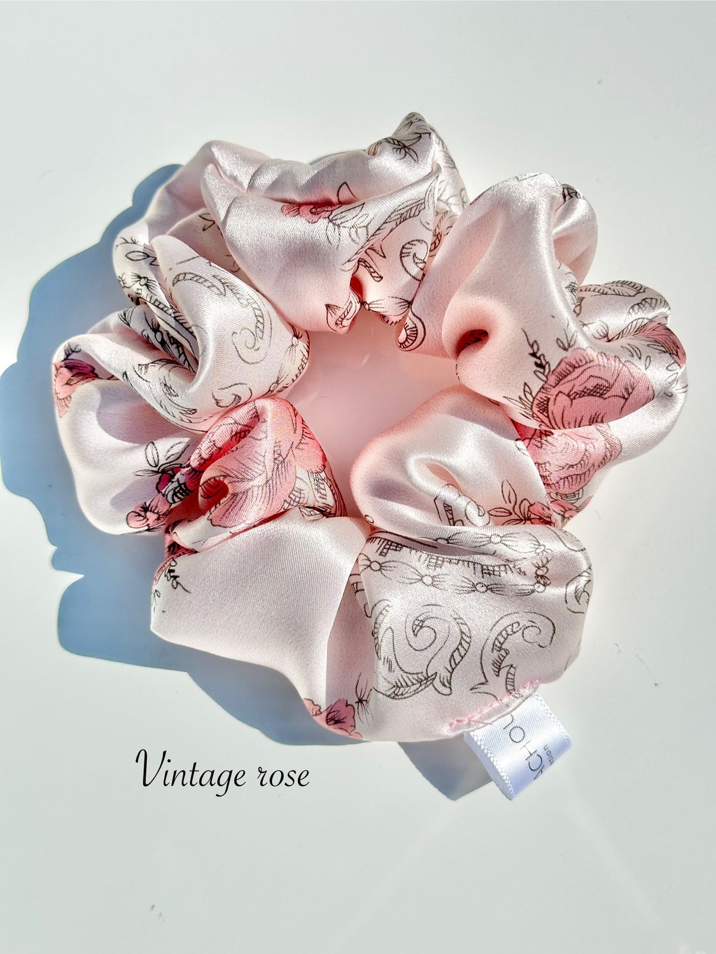 Chouchou en soie 19 Momme imprimé florale 🌸