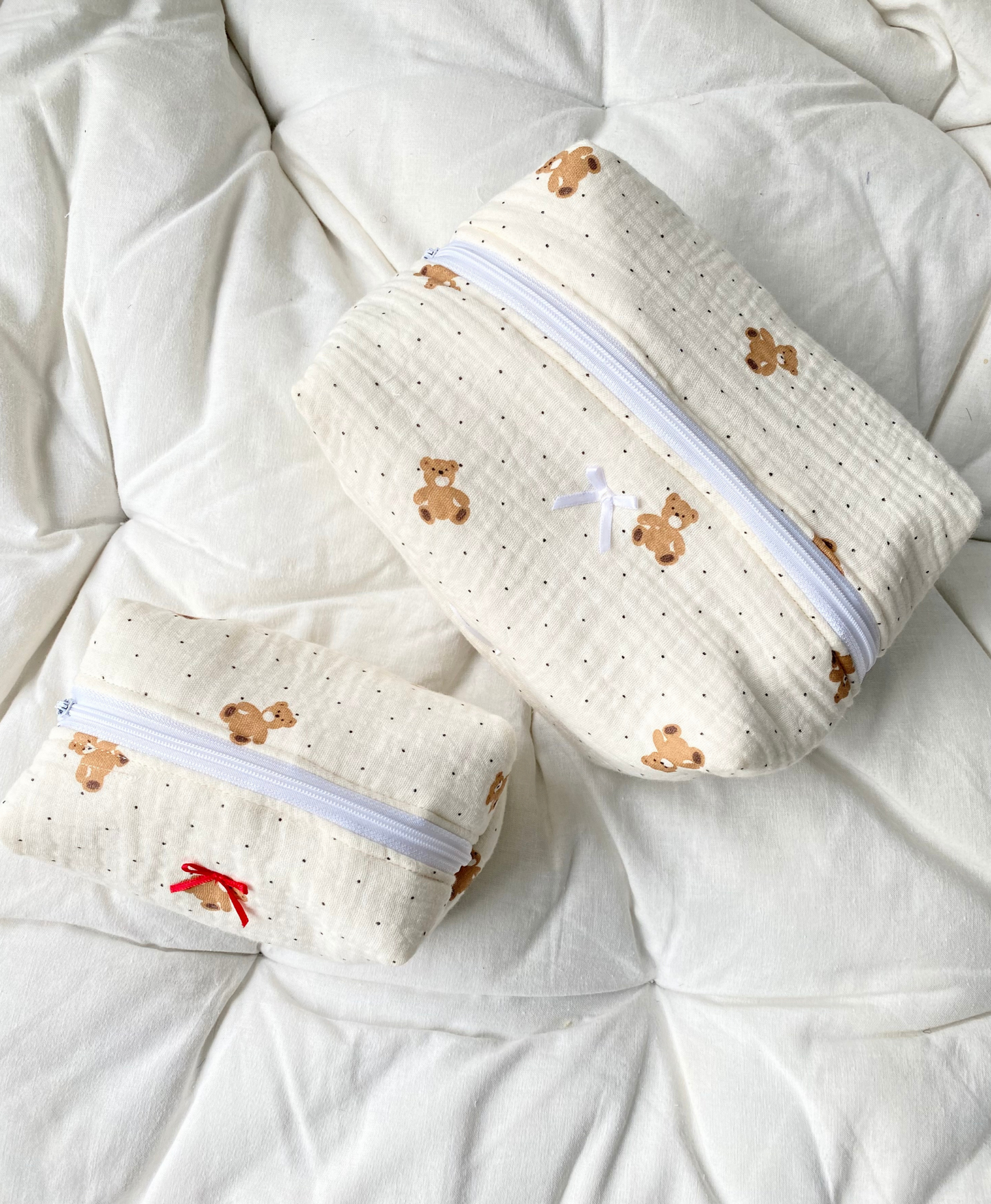 Trousses Teddy en double gaze de coton 🧸