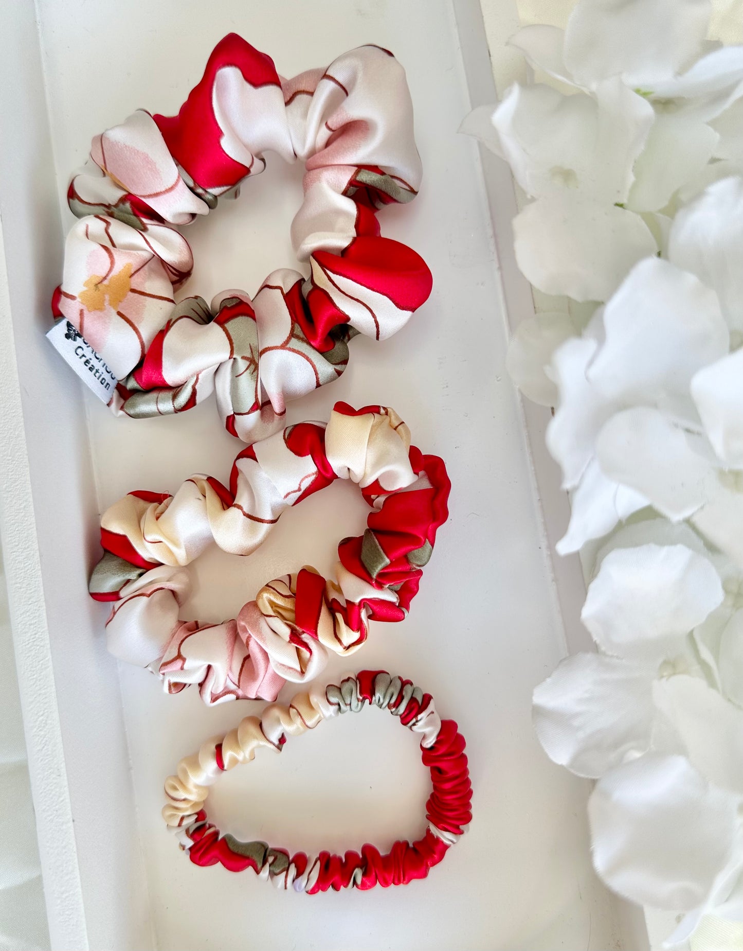 Chouchou en soie de mûrier imprimé floral 🌸