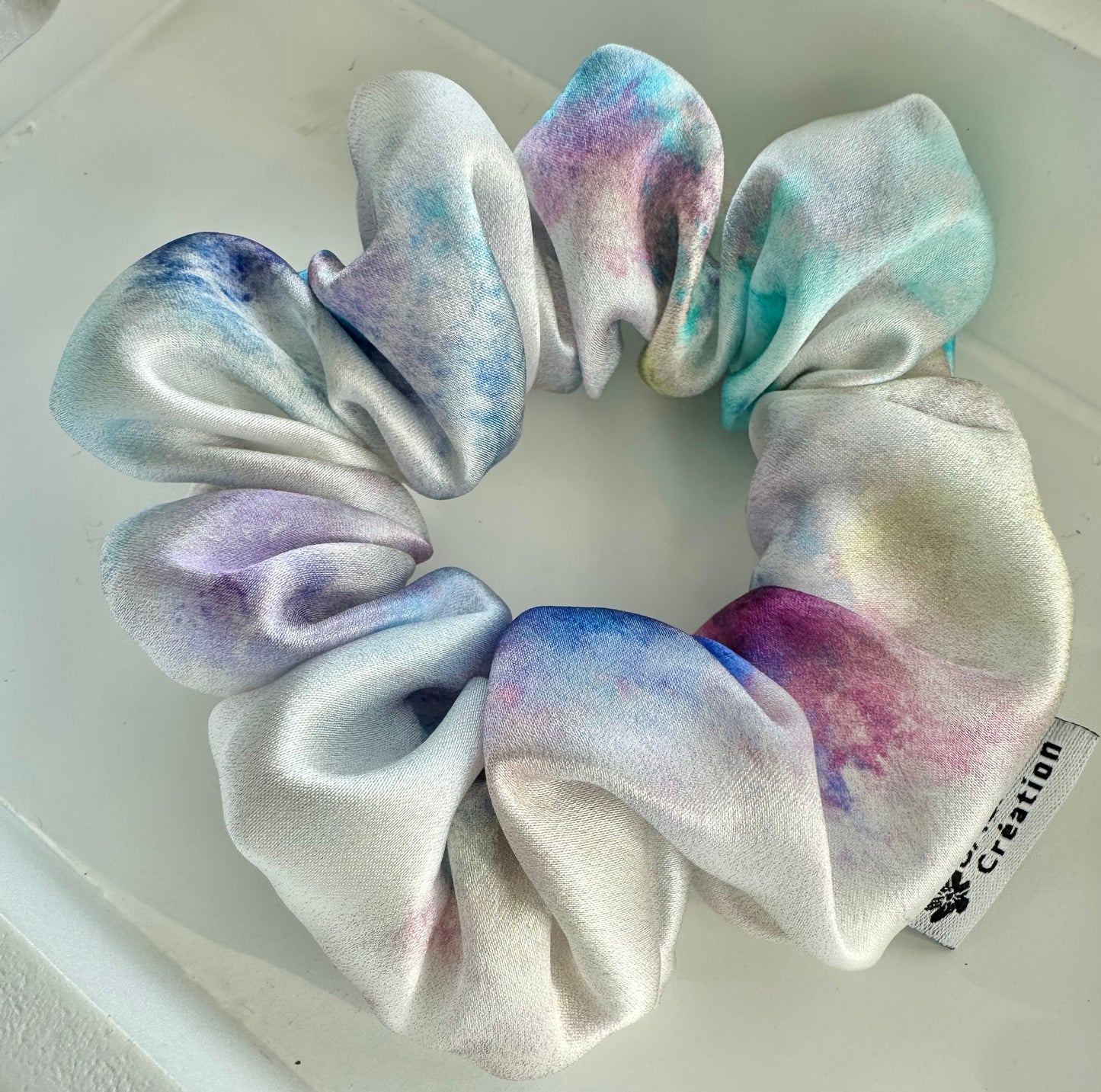 Chouchou en soie de mûrier imprimé floral 🌸