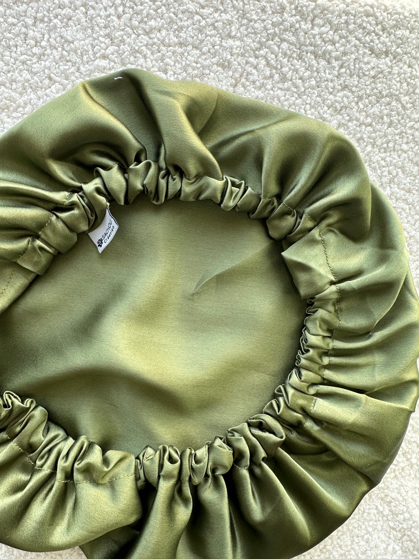Bonnet de nuit réversible en soie de mûrier