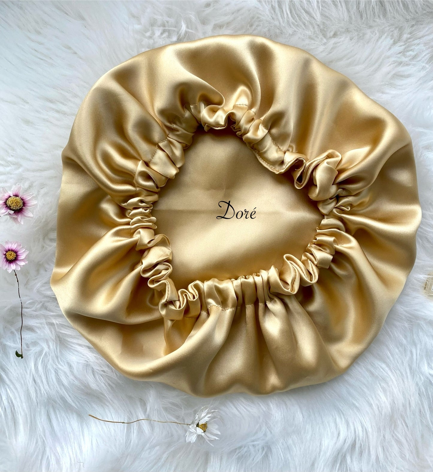 Bonnet de nuit réversible en soie de mûrier