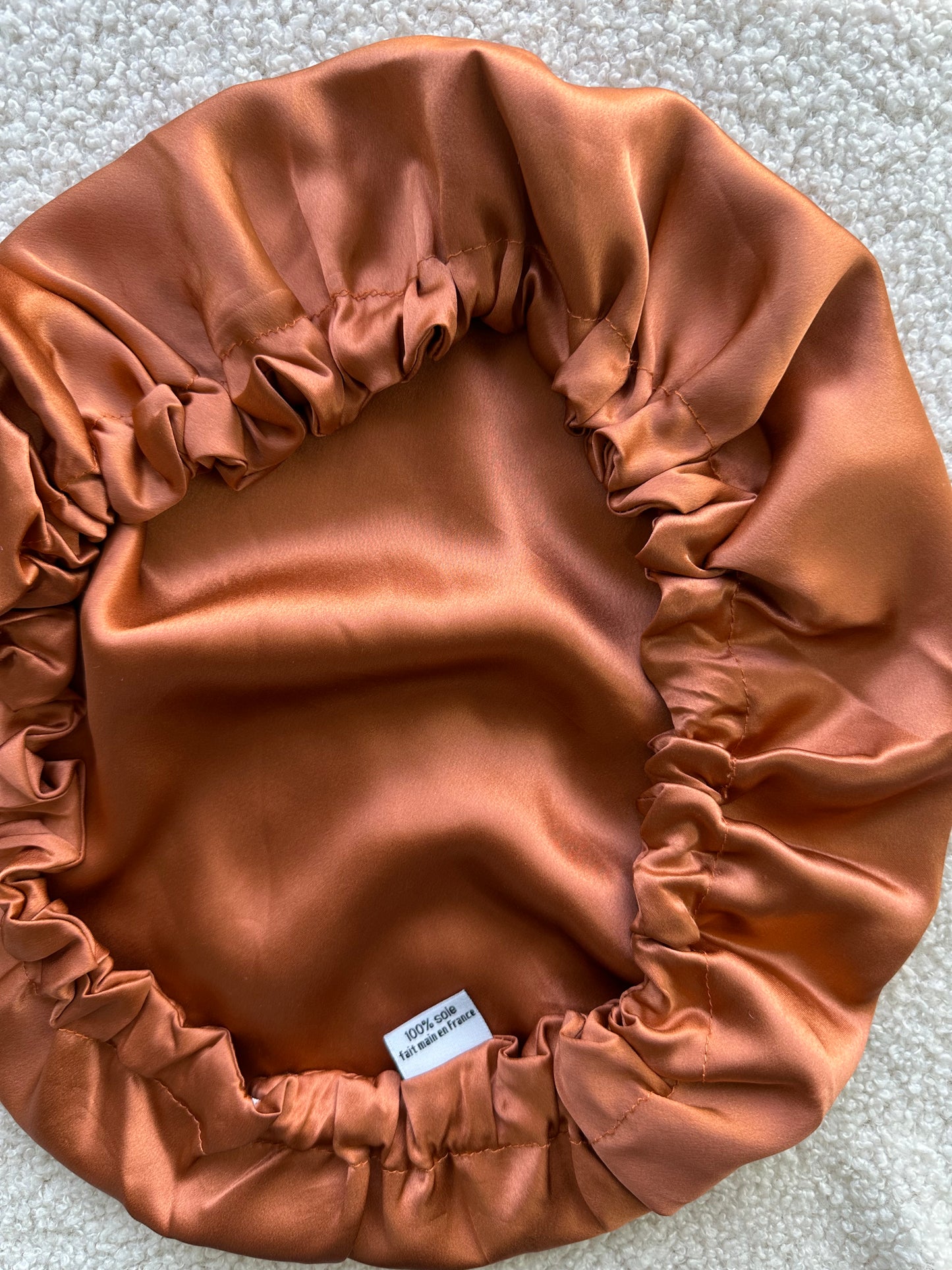 Bonnet de nuit réversible en soie de mûrier