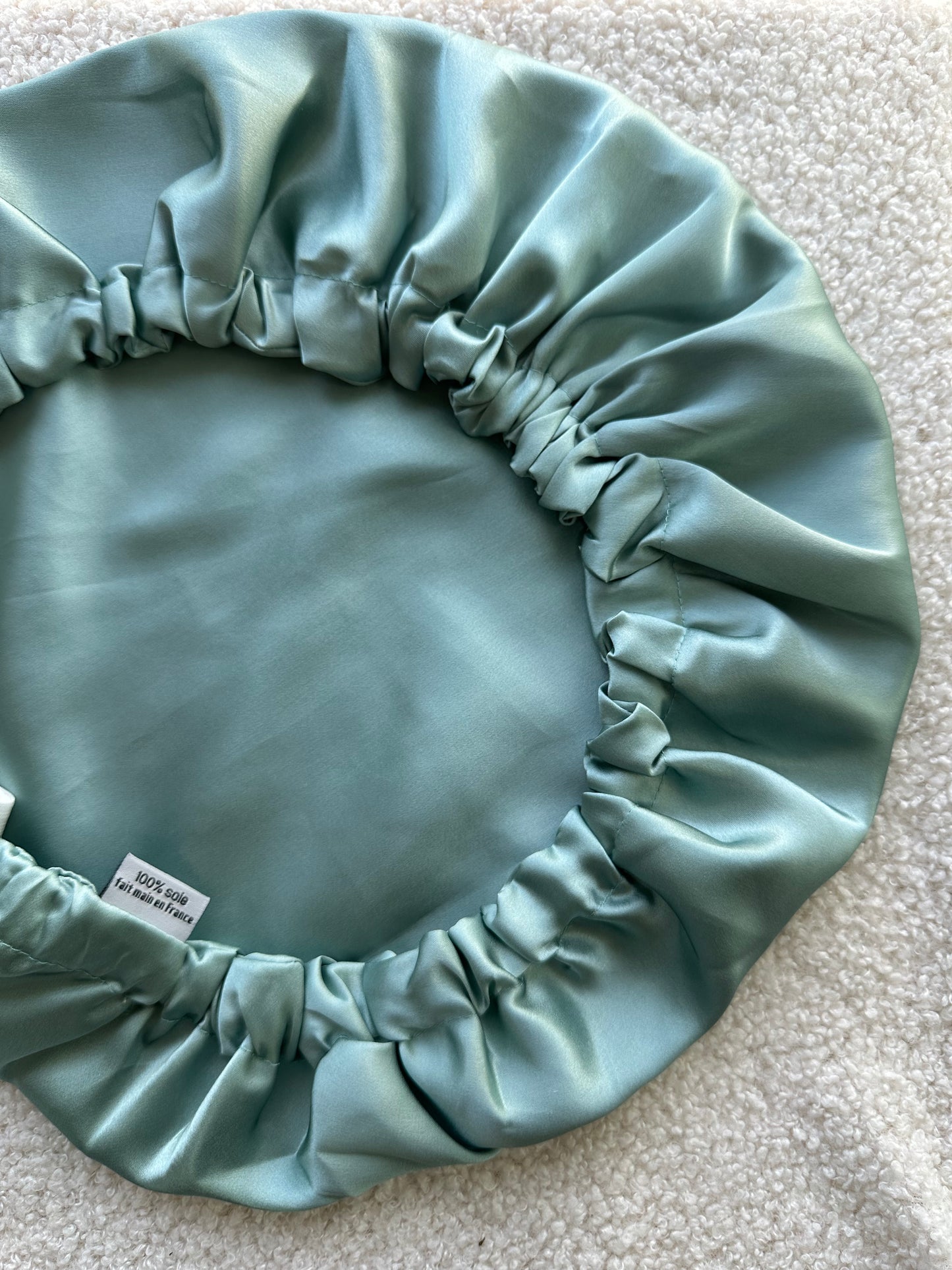 Bonnet de nuit réversible en soie de mûrier