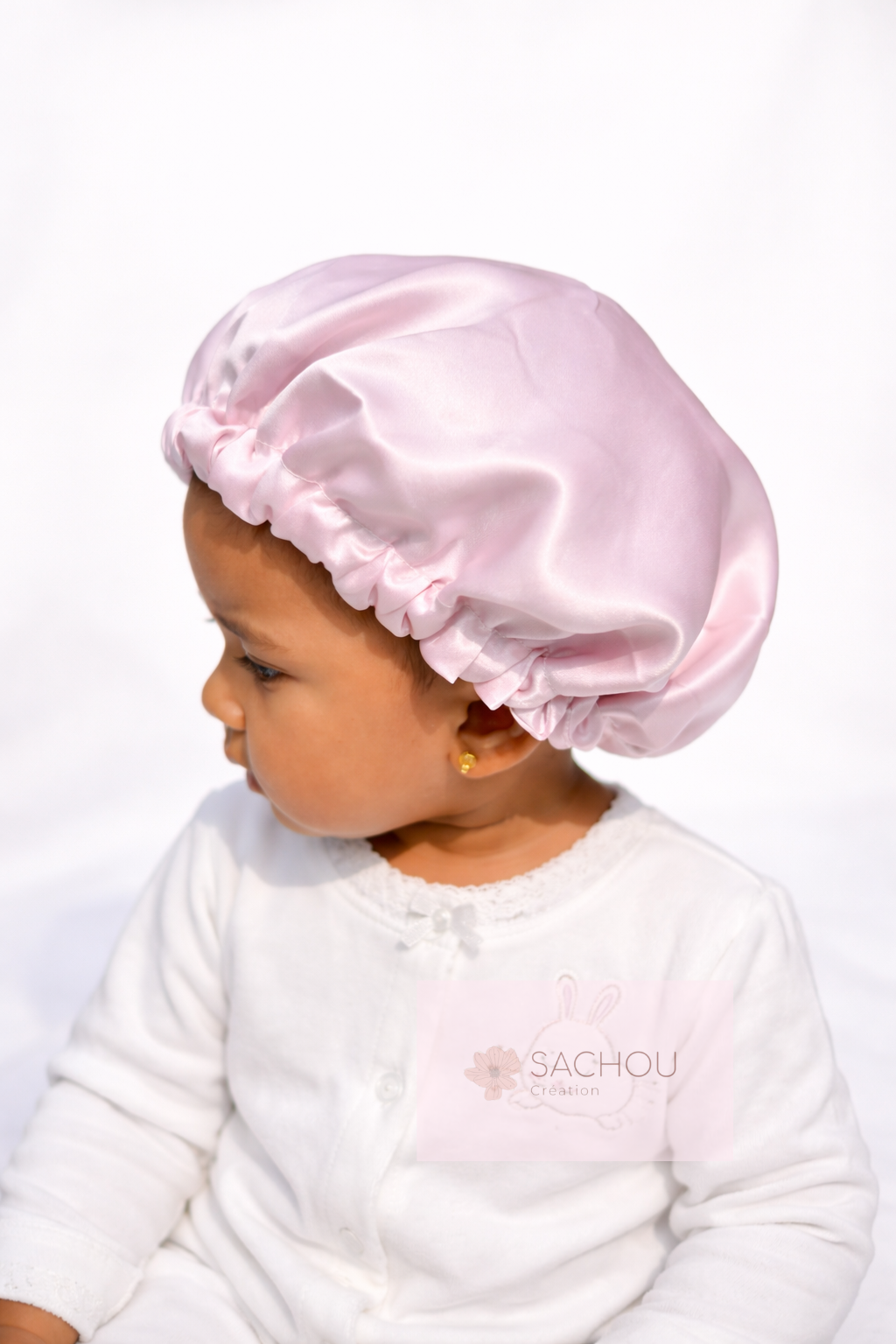 Bonnet ajustable enfant réversible en soie de mûrier (1 à 7 ans)