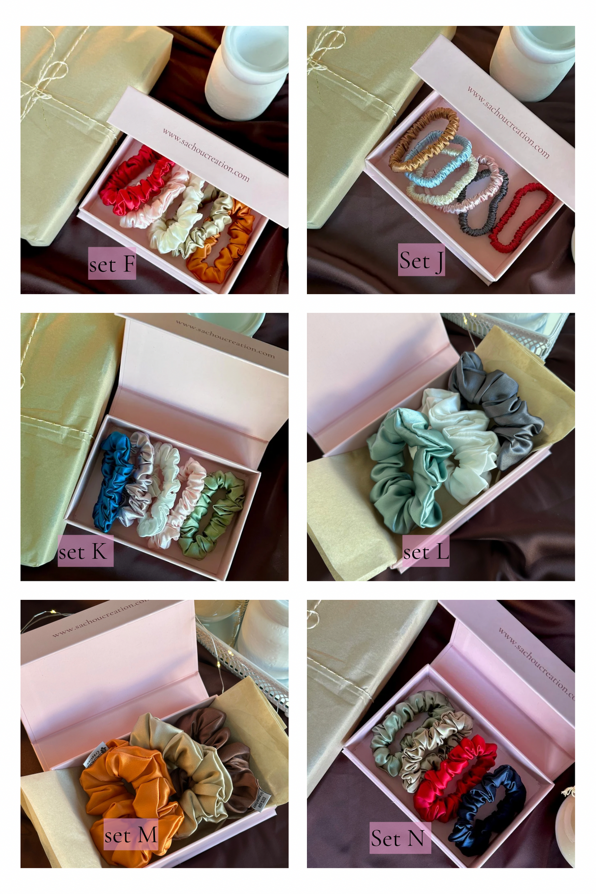 Coffret cadeau 100% soie de mûrier 19 mommes