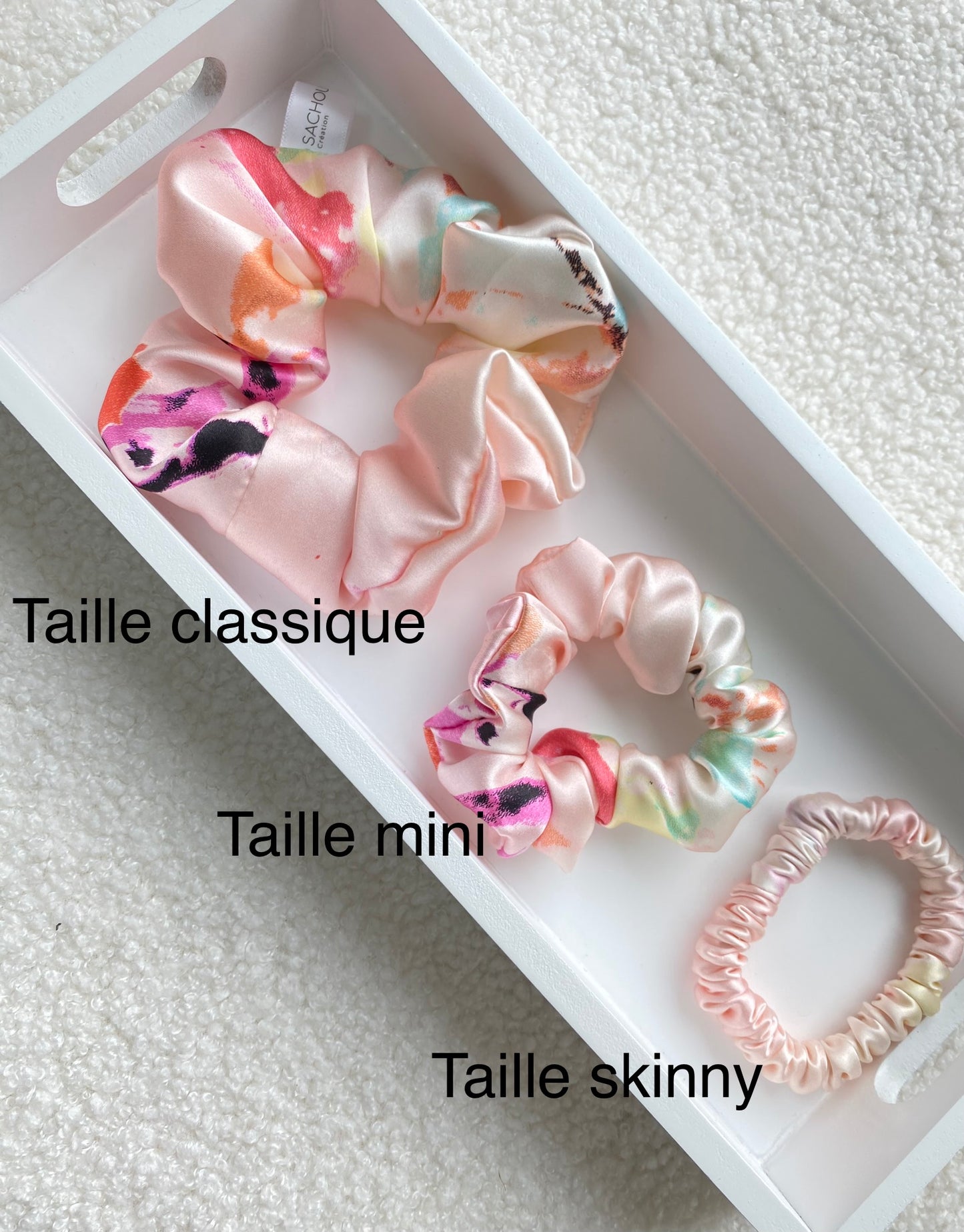 Chouchou en soie de mûrier imprimé floral 🌸