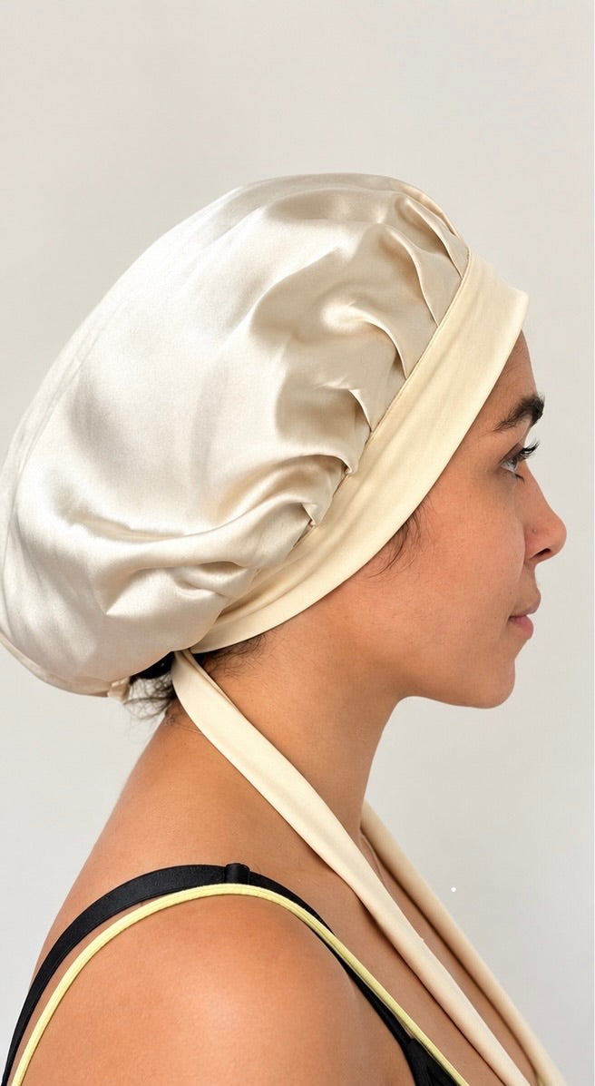 Bonnet ajustable en soie de mûrier 22 mommes
