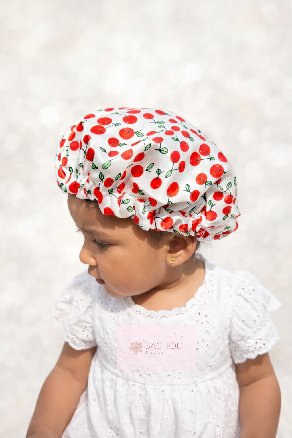 Bonnet ajustable enfant réversible en soie de mûrier (1 à 7 ans)
