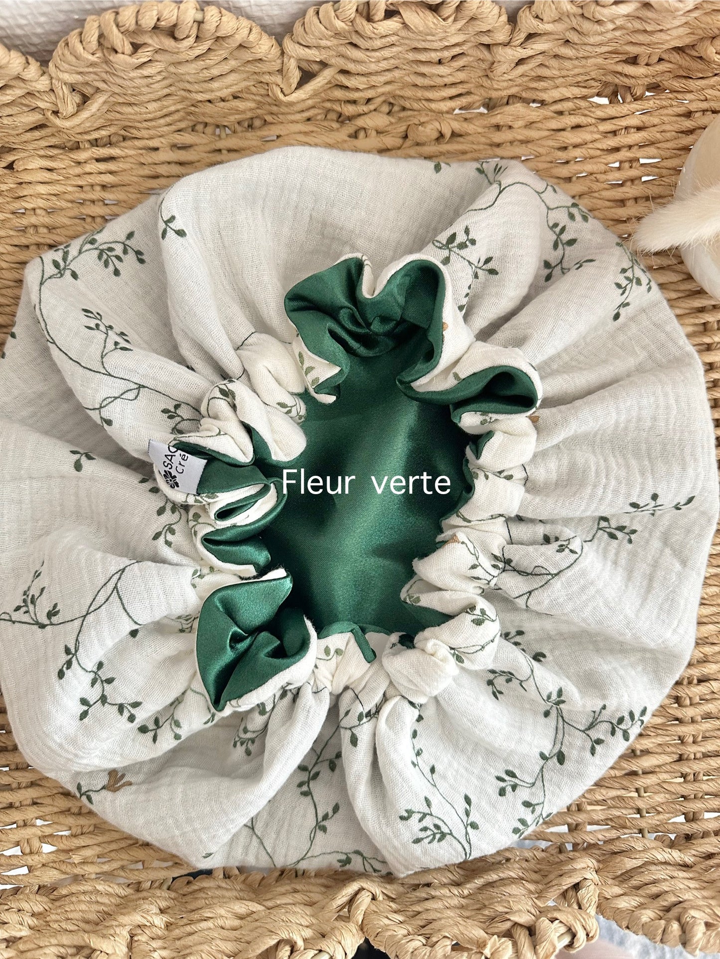 Bonnet réversible en satin et gaze de coton coup de cœur ♥️